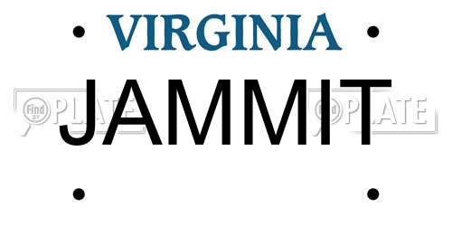 JAMMIT Virginia License Plate