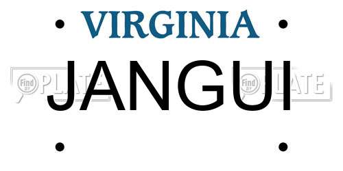 JANGUI Virginia License Plate
