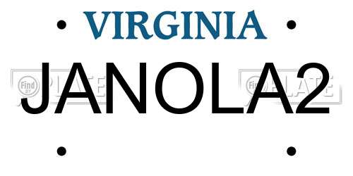 JANOLA2 Virginia License Plate