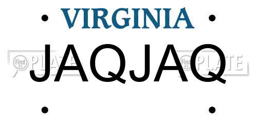 JAQJAQ Virginia License Plate