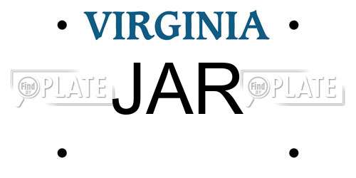 JAR Virginia License Plate