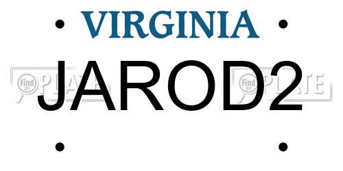 JAROD2 Virginia License Plate