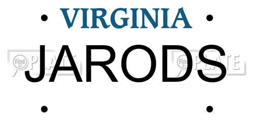 JARODS Virginia License Plate