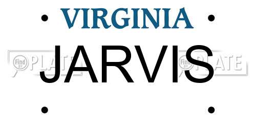 JARVIS Virginia License Plate