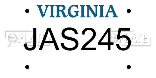 JAS245 Virginia License Plate