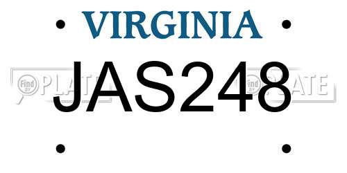 JAS248 Virginia License Plate