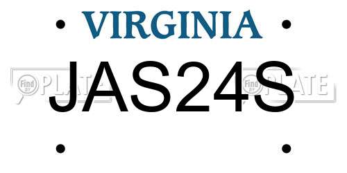 JAS24S Virginia License Plate