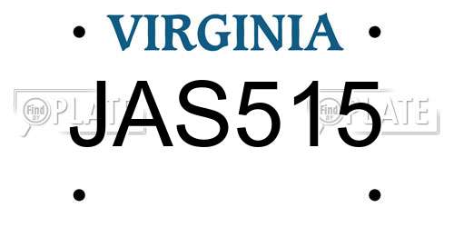JAS515 Virginia License Plate