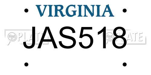 JAS518 Virginia License Plate