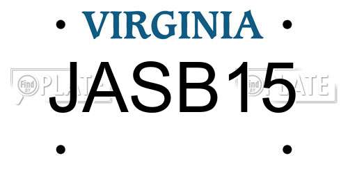 JASB15 Virginia License Plate