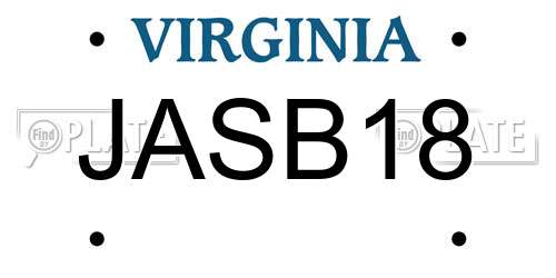 JASB18 Virginia License Plate