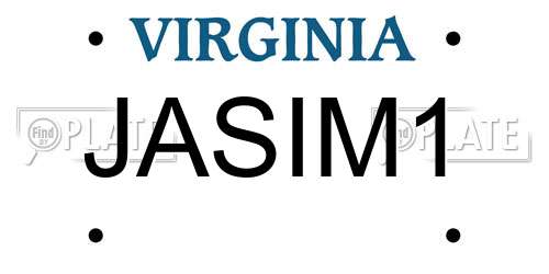 JASIM1 Virginia License Plate