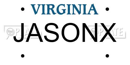 JASONX Virginia License Plate