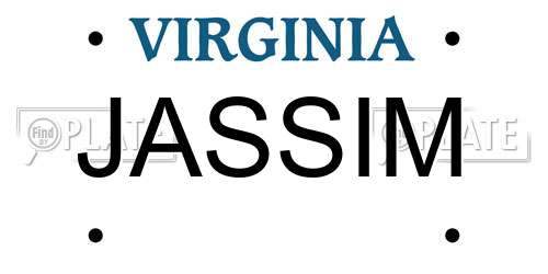 JASSIM Virginia License Plate