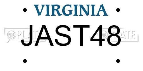 JAST48 Virginia License Plate
