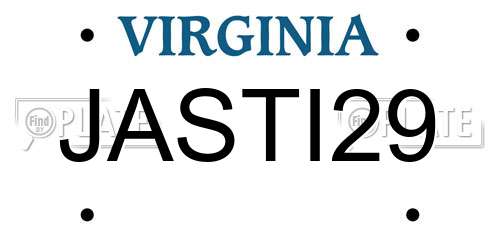 JASTI29 Virginia License Plate