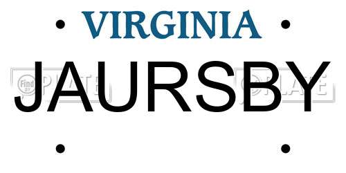 JAURSBY Virginia License Plate