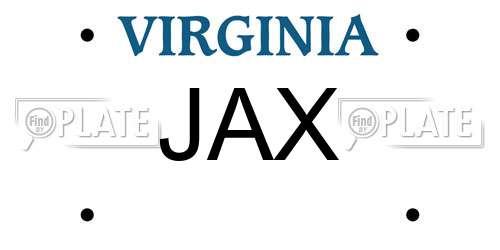JAX Virginia License Plate