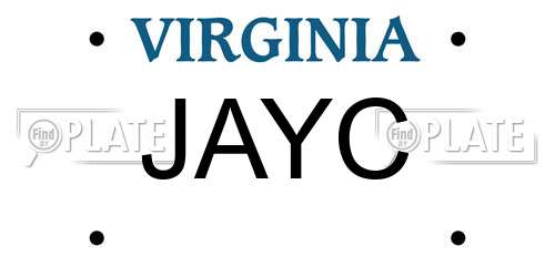 JAYC Virginia License Plate