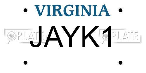 JAYK1 Virginia License Plate