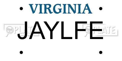 JAYLFE Virginia License Plate