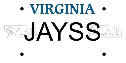 JAYSS Virginia License Plate