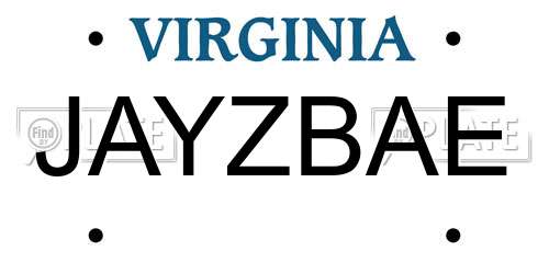 JAYZBAE Virginia License Plate