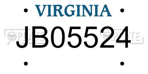 JB05524 Virginia License Plate
