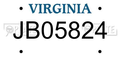 JB05824 Virginia License Plate