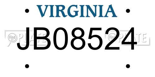JB08524 Virginia License Plate