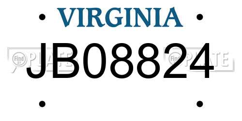 JB08824 Virginia License Plate