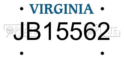 JB15562 Virginia License Plate