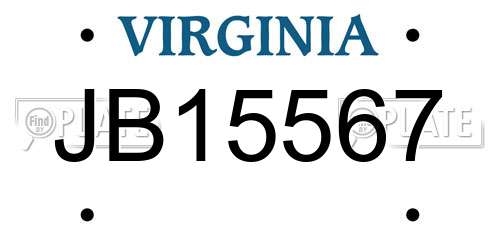 JB15567 Virginia License Plate