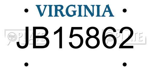 JB15862 Virginia License Plate