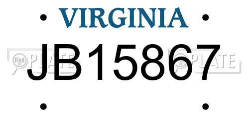 JB15867 Virginia License Plate