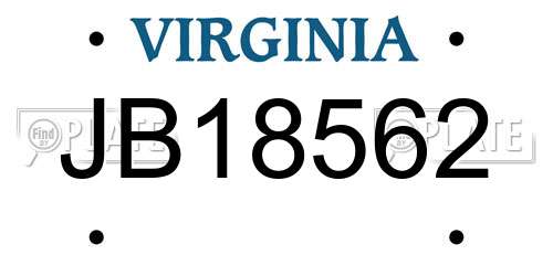 JB18562 Virginia License Plate