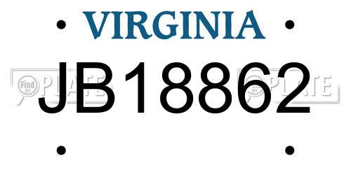 JB18862 Virginia License Plate