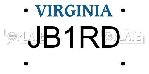 JB1RD Virginia License Plate