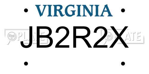 JB2R2X Virginia License Plate