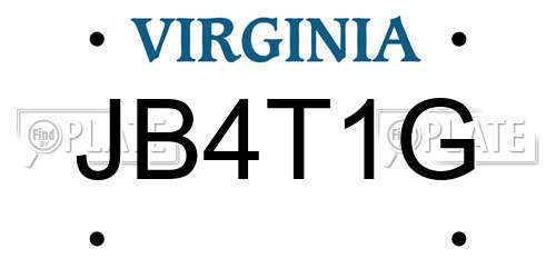 JB4T1G Virginia License Plate