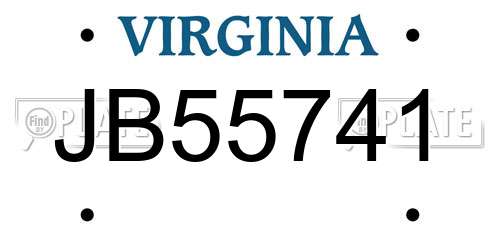 JB55741 Virginia License Plate
