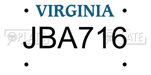 JBA716 Virginia License Plate