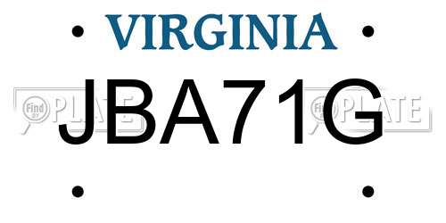 JBA71G Virginia License Plate