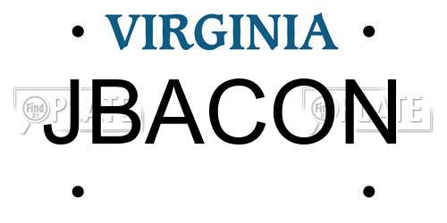 JBACON Virginia License Plate