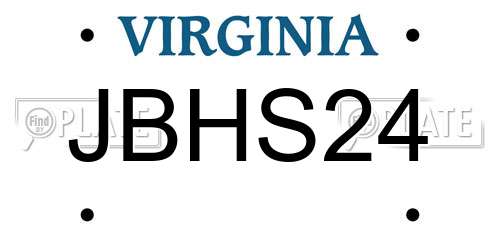 JBHS24 Virginia License Plate