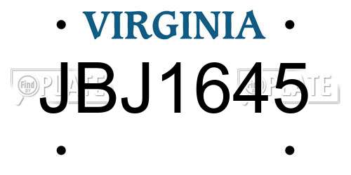 JBJ1645 Virginia License Plate