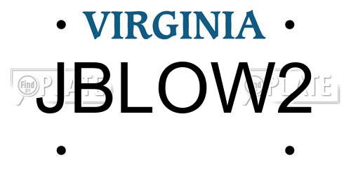 JBLOW2 Virginia License Plate
