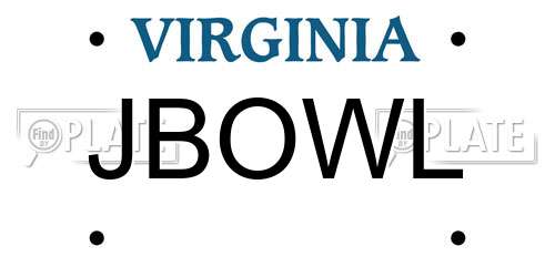 JBOWL Virginia License Plate