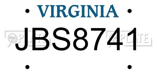 JBS8741 Virginia License Plate