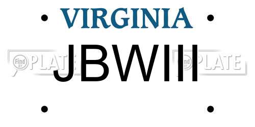 JBWIII Virginia License Plate